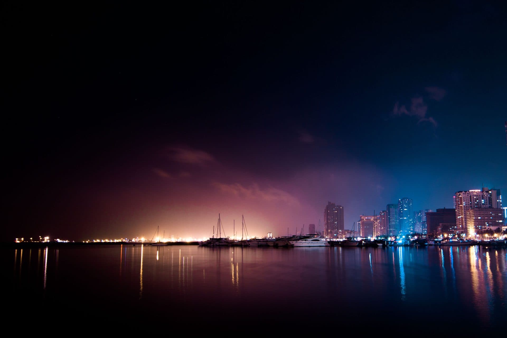 Waterfront at dusk on the Mozambican coast